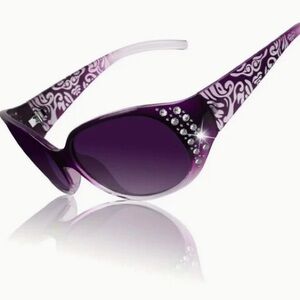 Elegant Purple Embellished Sunglasses